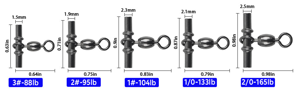 BS23 BASELINE SWVEL2,3MM W/SL 2/0 $EA